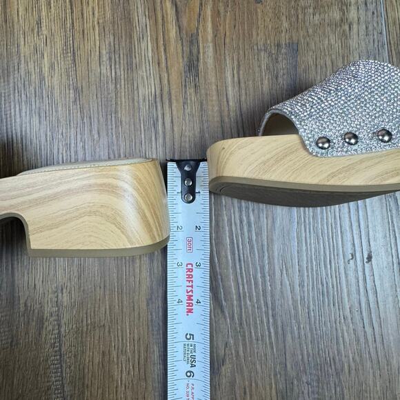 Jessica Simpson Rexile Size 6 Silver Shimmer Studded Platform Sandals - Picture 6 of 14